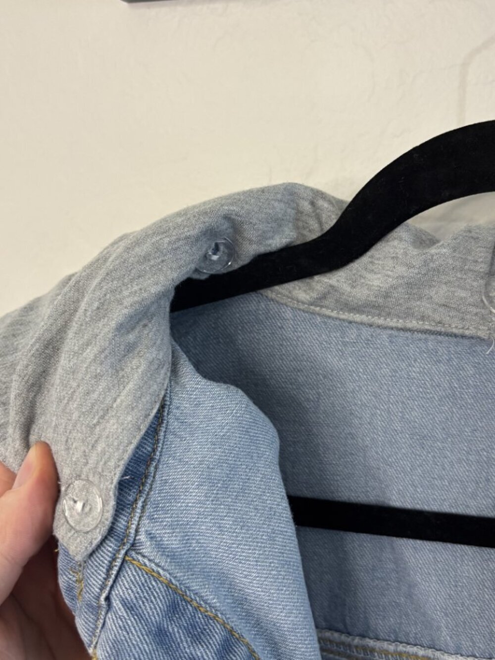 SHEIN Curve Light Wash Denim Hooded Oversized Shacket | Size 2XL - Picture 4 of 4